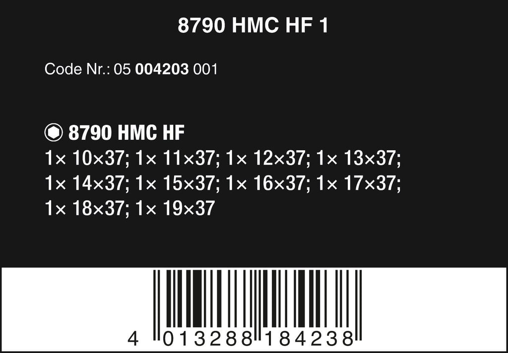 WERA 05004203001 8790 HMC HF 1 Ensemble de douilles Zyklop doté de entraînement 1/2", fonction de maintien, 10 pièces