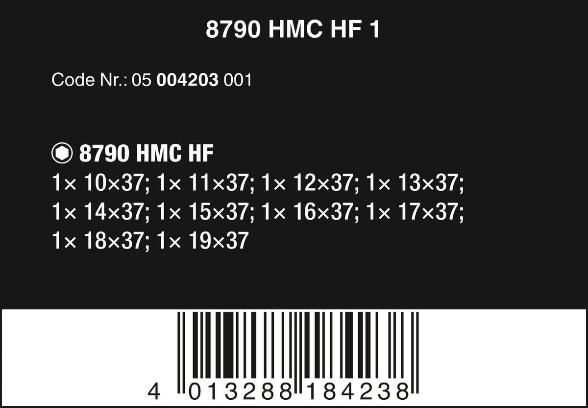 WERA 05004203001 8790 HMC HF 1 Ensemble de douilles Zyklop doté de entraînement 1/2", fonction de maintien, 10 pièces