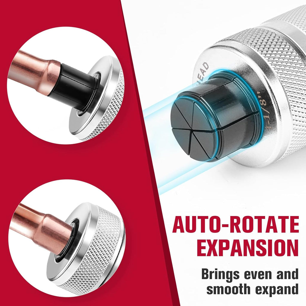Dispositif d'expansion hydraulique destiné à tubes, ensemble d'équipements de sertissage destiné à tubes en cuivre de 3/8 à 1-1/8 pouce de diamètre extérieur, 7 têtes d'expansion, coupe-tubes, outil d'ébavurage destiné à tubes en cuivre et...