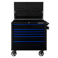 Chariot à équipements Extreme Tools EX Professional Series 41″ à 6 tiroirs (noir et bleu)