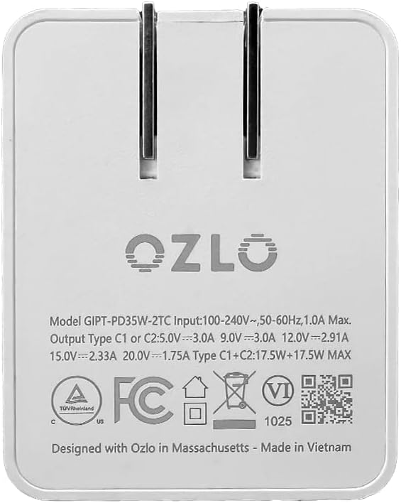 Kit d'accessoires de voyage Ozlo | Étui de voyage + bloc de charge USB-C + câble de charge en silicone | Étui rigide destiné à écouteurs intelligents Ozlo Sleepbuds
