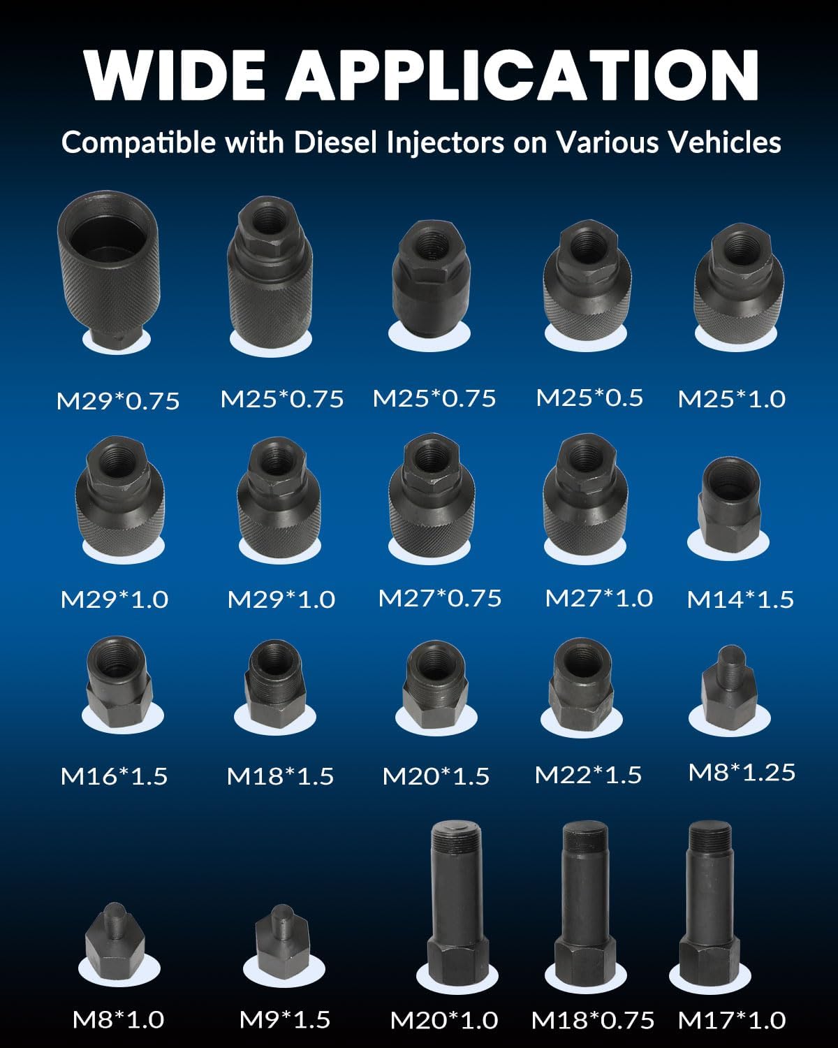 Kit d'extracteur d'injecteurs de carburant diesel pneumatique universel doté de outil à air comprimé, compatible doté de les moteurs diesel Mercedes-Benz, Bosch, Siemens, etc.