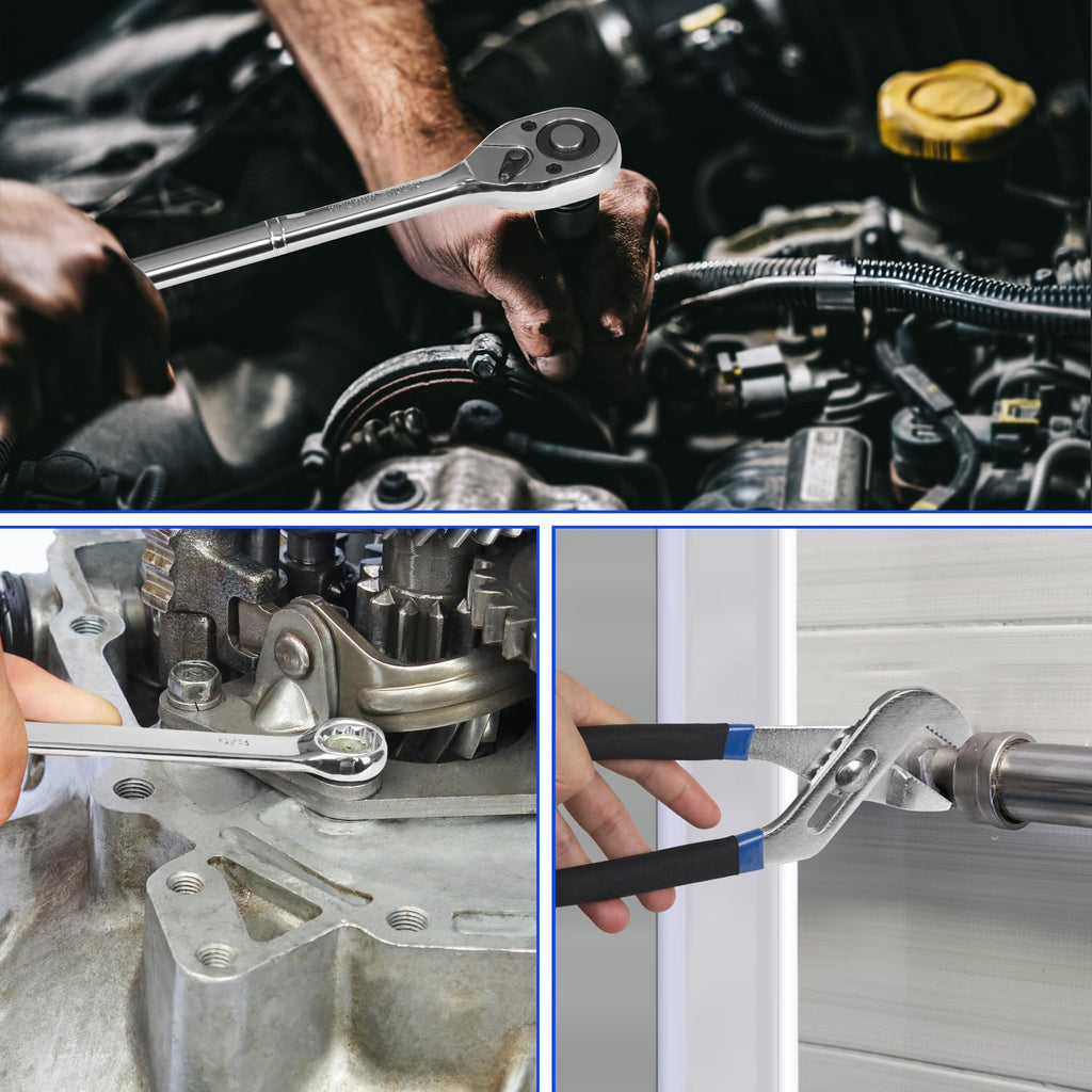 Coffret d'outils Prostormer pour mécanicien, kit d'outils universel de 240 pièces pour la réparation automobile et domestique, avec coffret à outils robuste en aluminium.