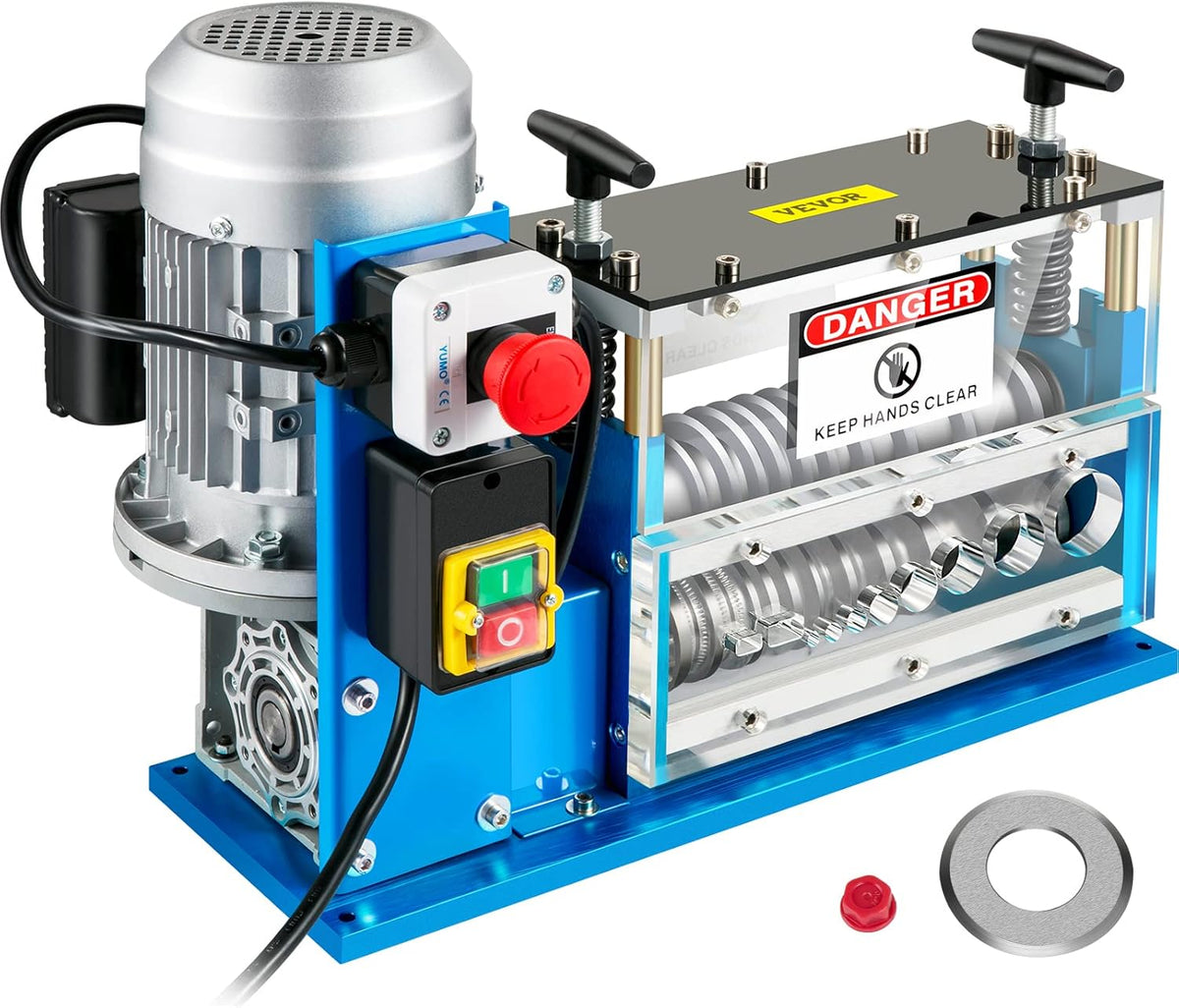 Machine à dénuder les fils électriques VEVOR, 370 W, dénudeuse de câbles motorisée automatique de 0,06 à 1,5 mm, vitesse de 23 m/min, 11 canaux, 10 lames, outil de traitement des déchets destiné à le recyclage du cuivre