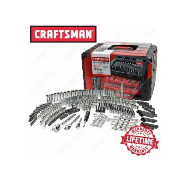 Ensemble d'équipements de mécanicien Craftsman 450 pièces, comprenant une clé à cliquet, des douilles et des clés à main.