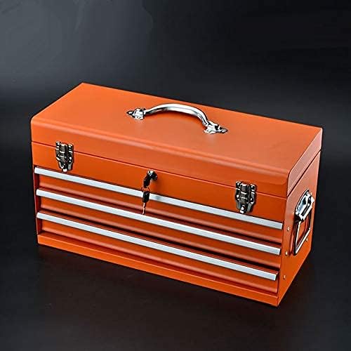 Coffre à outils pratiques portable en métal Edward Tools avec tiroirs 20" - Serrure centrale à clé pour plus de sécurité - Finition résistante aux rayures grâce à son revêtement en poudre - Fermetures robustes - Tiroirs à extension complète