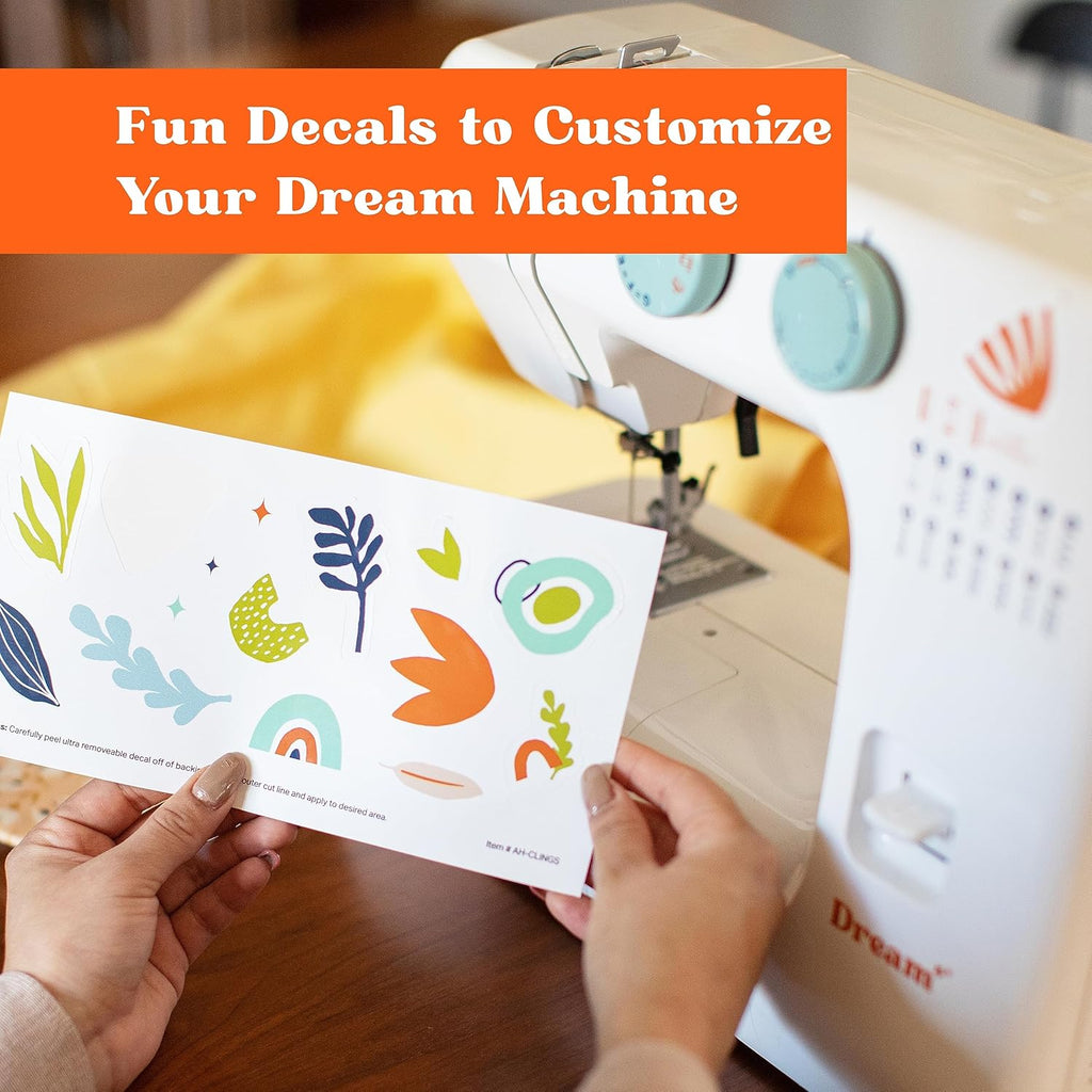 Machine à coudre destiné à débutants, The Dream d'American Home, 15 points intégrés, idéale destiné à transformer des vêtements, AH700