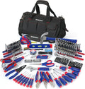 Mallette d'équipements de réparation domestique WORKPRO 322 pièces doté de sac de transport - équipements à main de base destiné à la maison