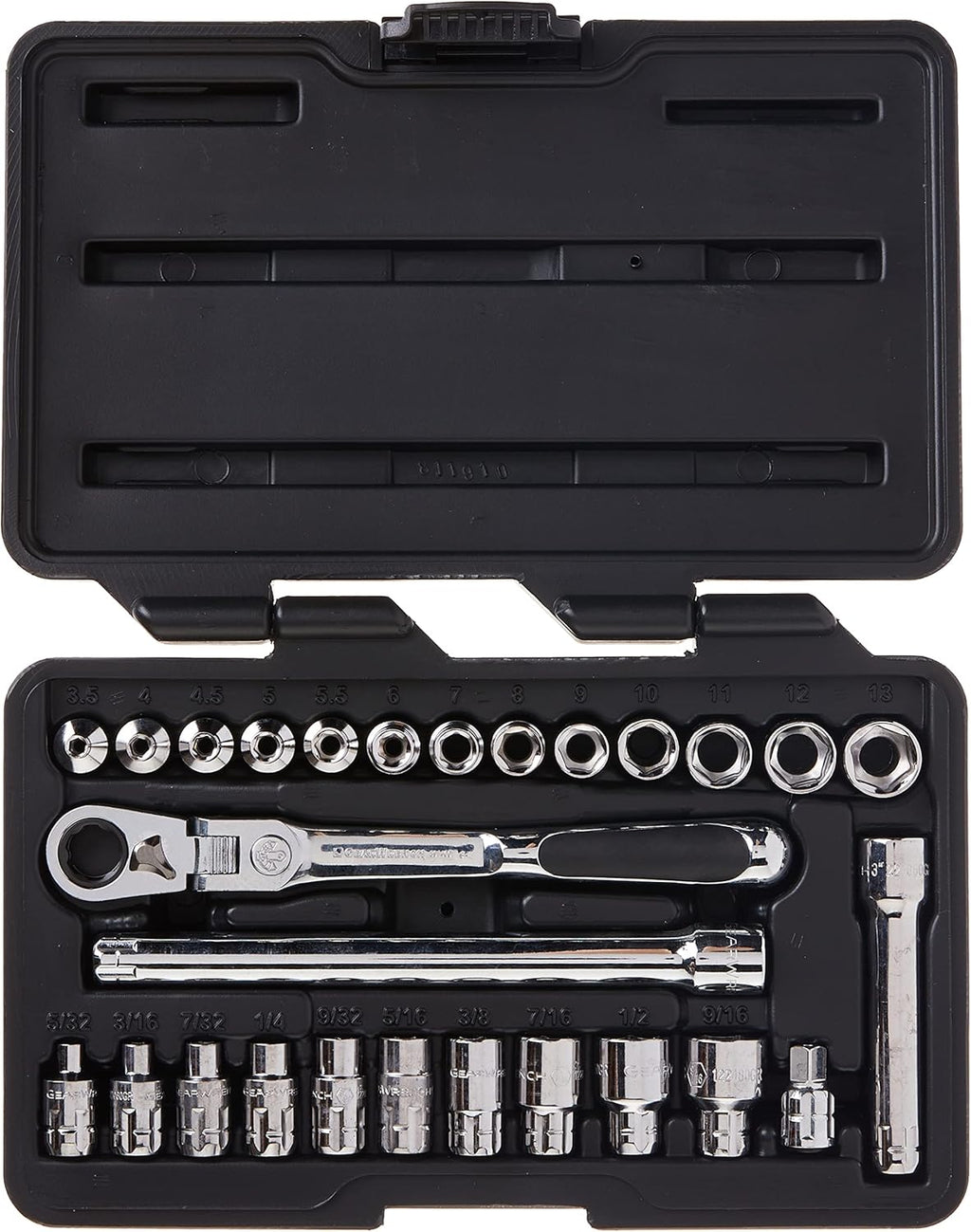 Ensemble d'équipements de mécanicien GEARWRENCH 27 pièces, entraînement 1/4", 6 pans, passage traversant, standard SAE/métrique - 891427