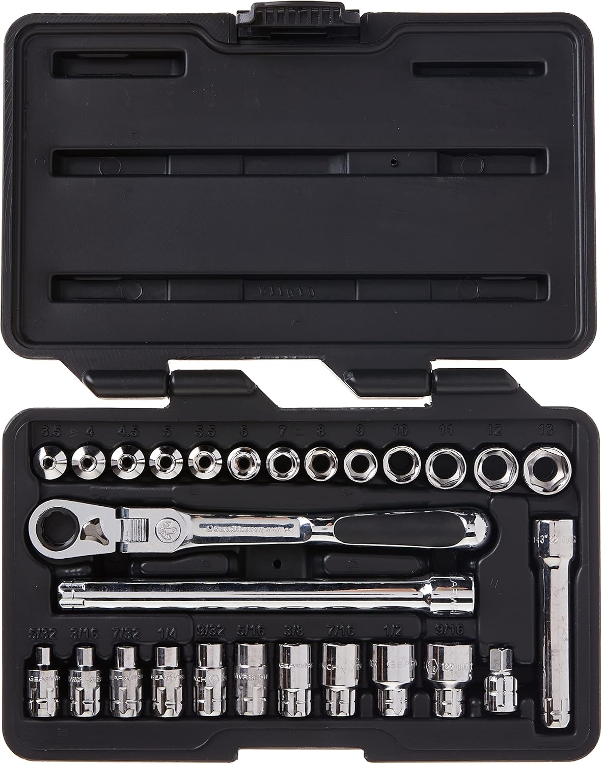 Ensemble d'équipements de mécanicien GEARWRENCH 27 pièces, entraînement 1/4", 6 pans, passage traversant, standard SAE/métrique - 891427