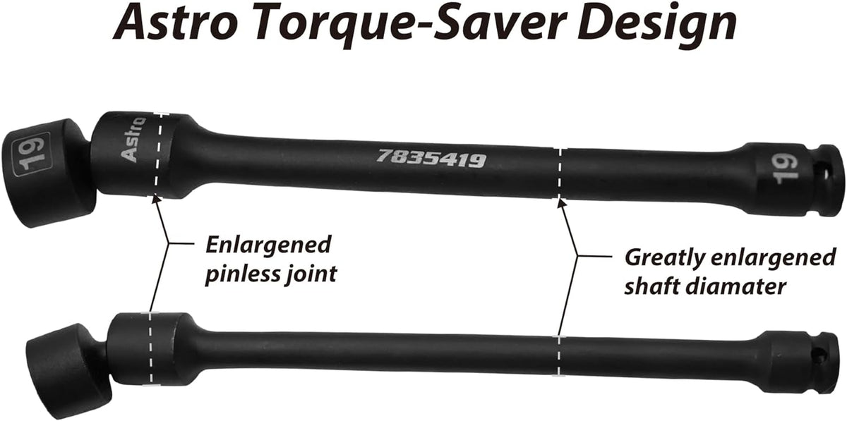 Astro Tools 78354 Ensemble de 10 douilles à impact universelles sans goupille 6 pans, entraînement 3/8" - Métrique