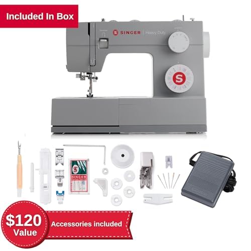 Machine à coudre haute vitesse SINGER Heavy Duty 4452 doté de accessoires