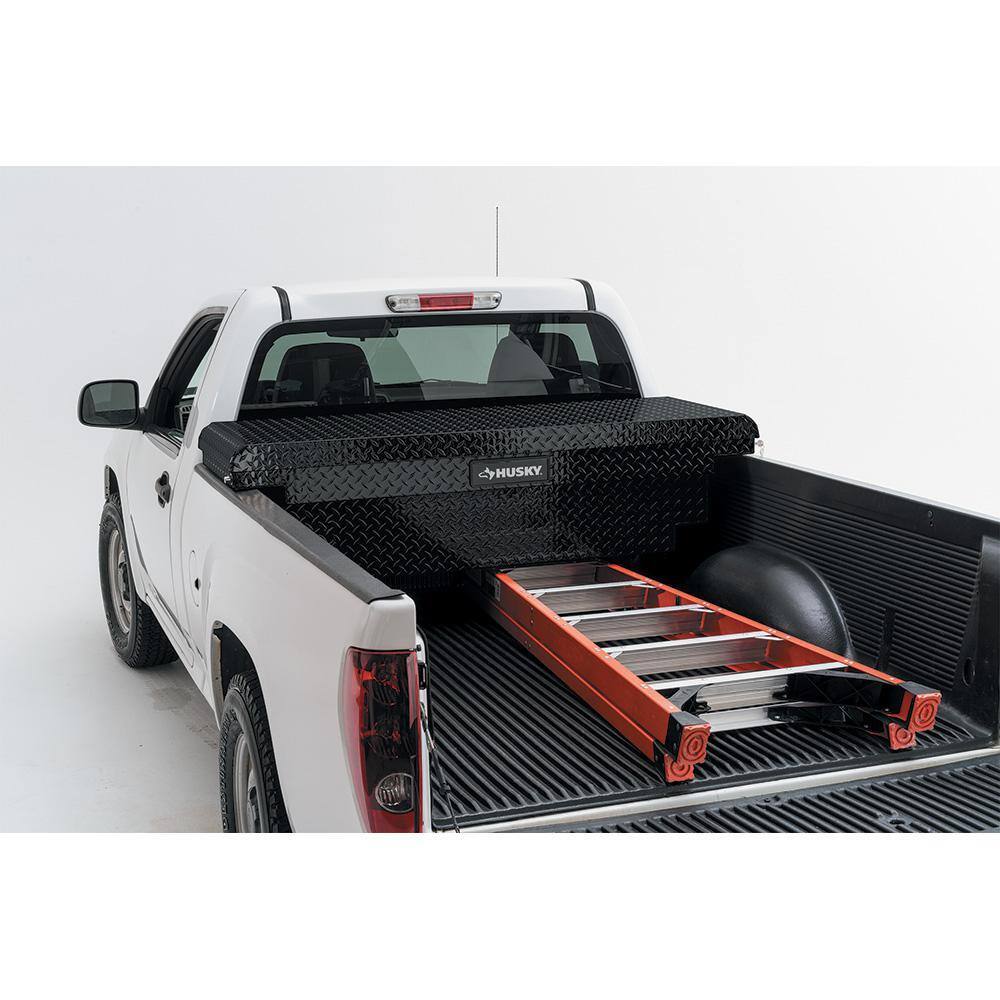 Coffre à outils pratiques discret en aluminium noir mat 61,86 pour camions de taille moyenne