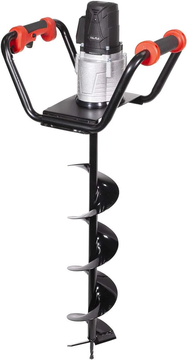 Le boîtier pour la trancheuse industrielle de 1500 W comprend une tête motrice d'excavation de sol et un kit de mèche de forage de 15 cm (6 pouces).