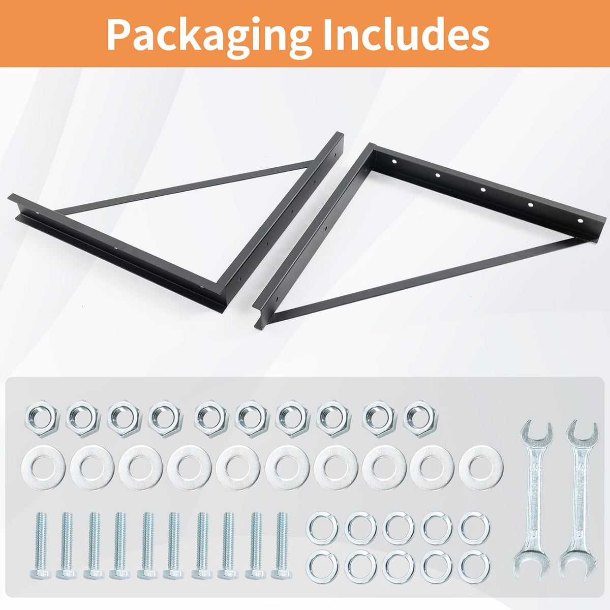 Supports de fixation sous châssis en acier Colinktool, kit de montage pour coffre à outils pratiques de camion 18 x 18 pouces, avec vis, entretoises et manchons - 2 pièces