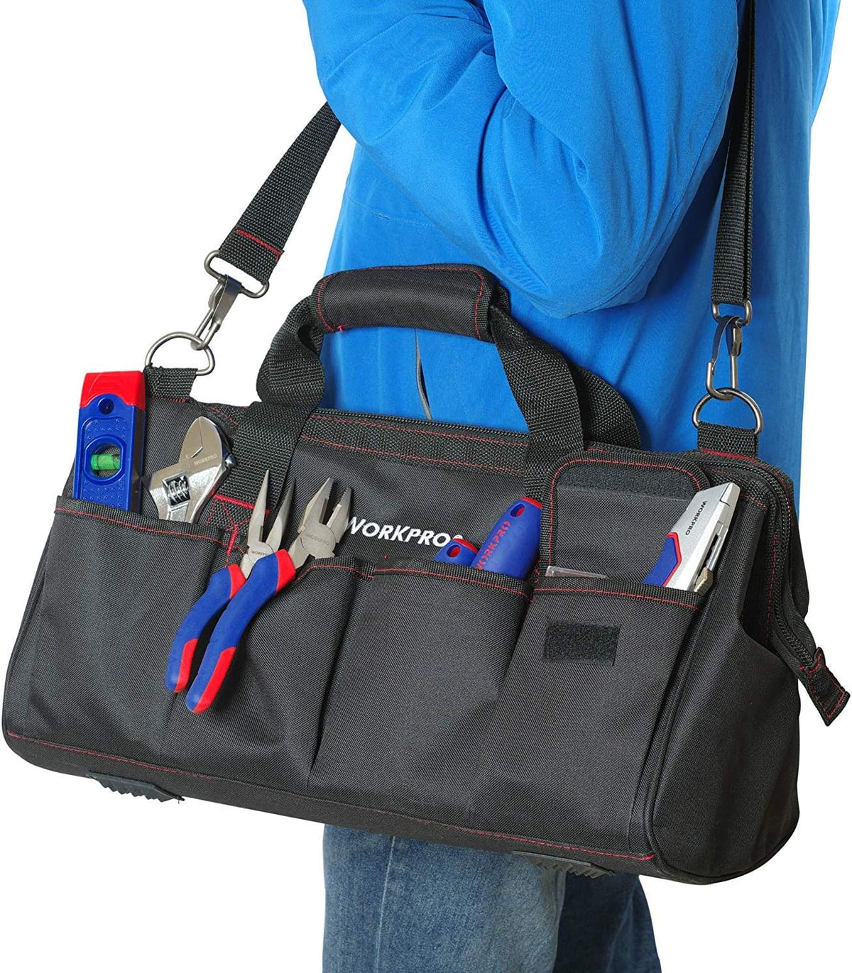 Mallette d'équipements de réparation domestique WORKPRO 322 pièces doté de sac de transport - équipements à main de base destiné à la maison