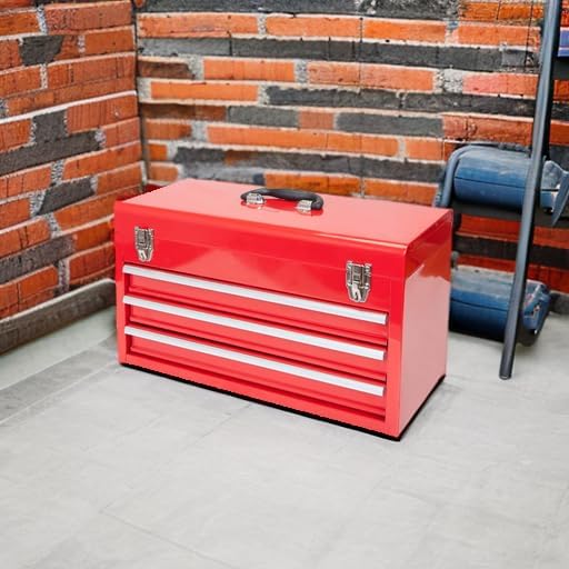 Coffret à outils portable BIG RED ANTBD133-XB Torin 20.5 à 3 tiroirs en acier avec fermeture à loquet métallique, rouge