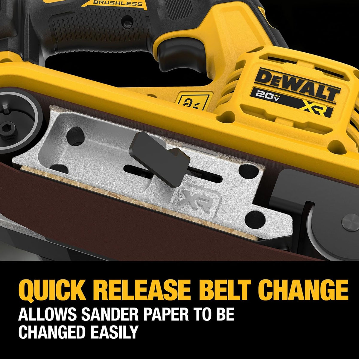 Ponceuse à bande DEWALT 20V MAX*, sans fil, sans balais, outil seul (DCW220B) – sélection pratique