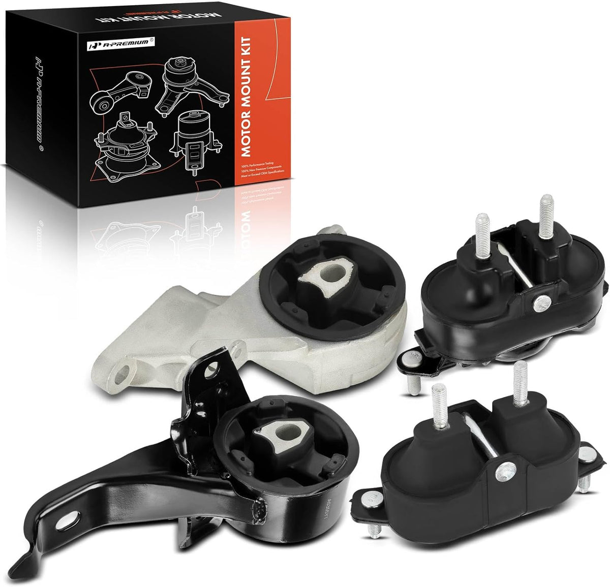 Ensemble de 4 supports moteur et de transmission A-Premium compatible doté de Chevrolet Malibu 2004-2007, Pontiac G6 2005-2007 et Saturn Aura 2007-2008 (V6 3,5 L, transmission automatique).