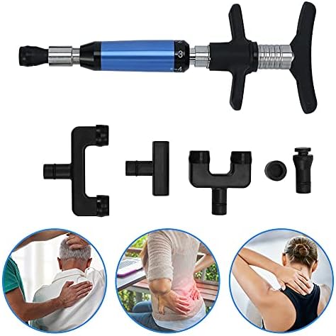 Dispositif de correction vertébrale chiropratique manuel à 6 niveaux, pistolet de correction vertébrale chiropratique manuel, masseur de colonne cervicale à 4 têtes destiné à ajuster la force de la vertèbre et soulager les douleurs articulaires.