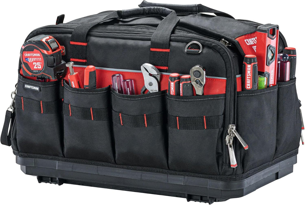 Sac à équipements CRAFTSMAN TRADESTACK, 22,5 po, polyester durable, noir et rouge (CMST21450)