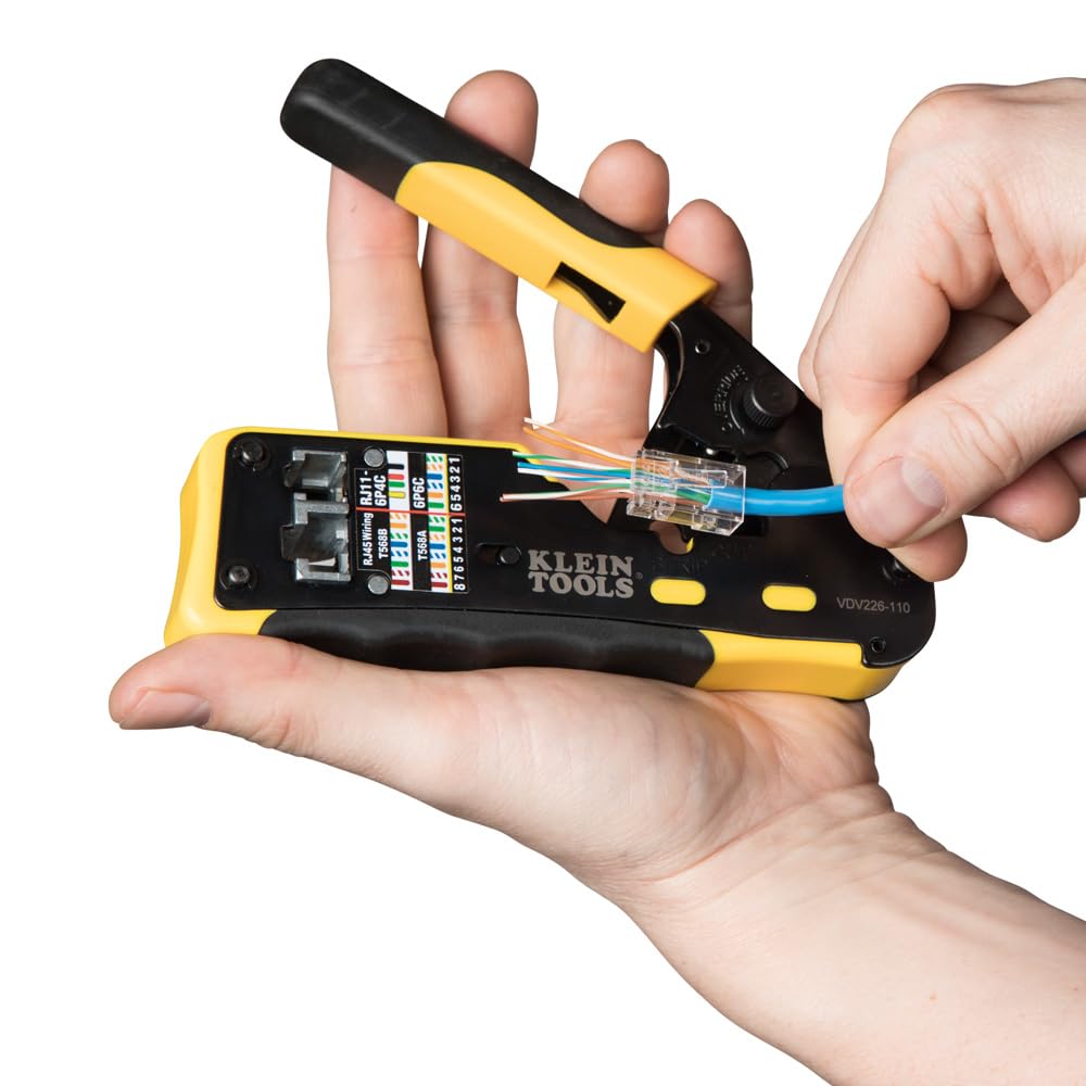 Ensemble de testeur de câbles et fils LAN Klein Tools 80085 VDV destiné à connecteurs modulaires RJ45 Klein Pass-Thu, 6 pièces