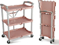 Chariot pour service pliable et enroulable Olympia Tools 89-350 Pack-N-Roll, capacité de 68 kg (150 lb), rose