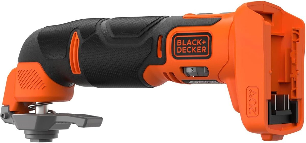 BLACK + DECKER Dispositif oscillant 20V MAX, outil multifonction, 6 vitesses, outil seul (BDCOS20B)