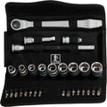 WERA 05004048001 8100 SB 8 Ensemble de cliquet métrique en métal Zyklop doté de levier de sélection, 29 pièces, entraînement 3/8