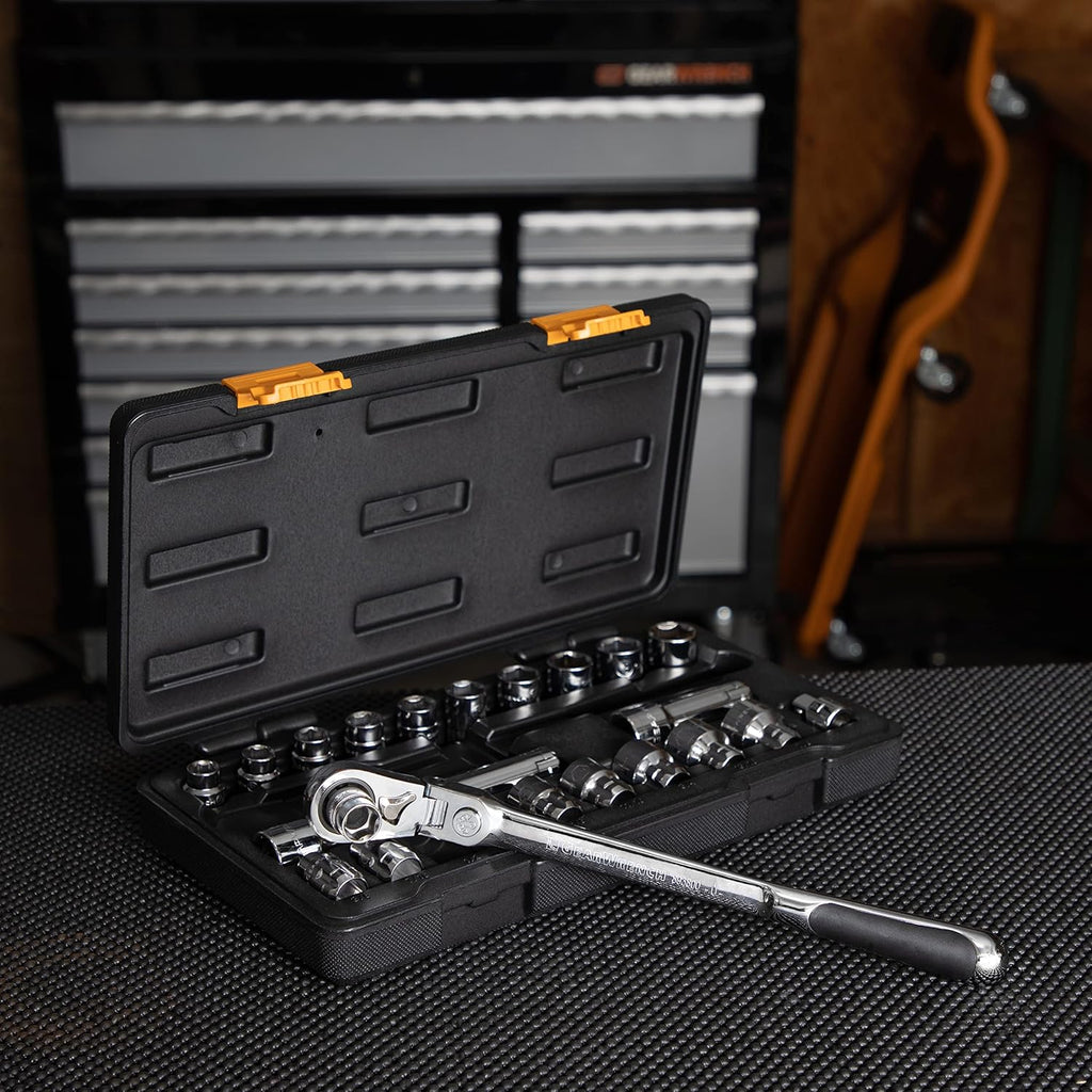 Ensemble d'équipements de mécanicien GEARWRENCH 23 pièces, entraînement 3/8 Pass-Thru™, 6 pans, standard SAE/métrique | 893823