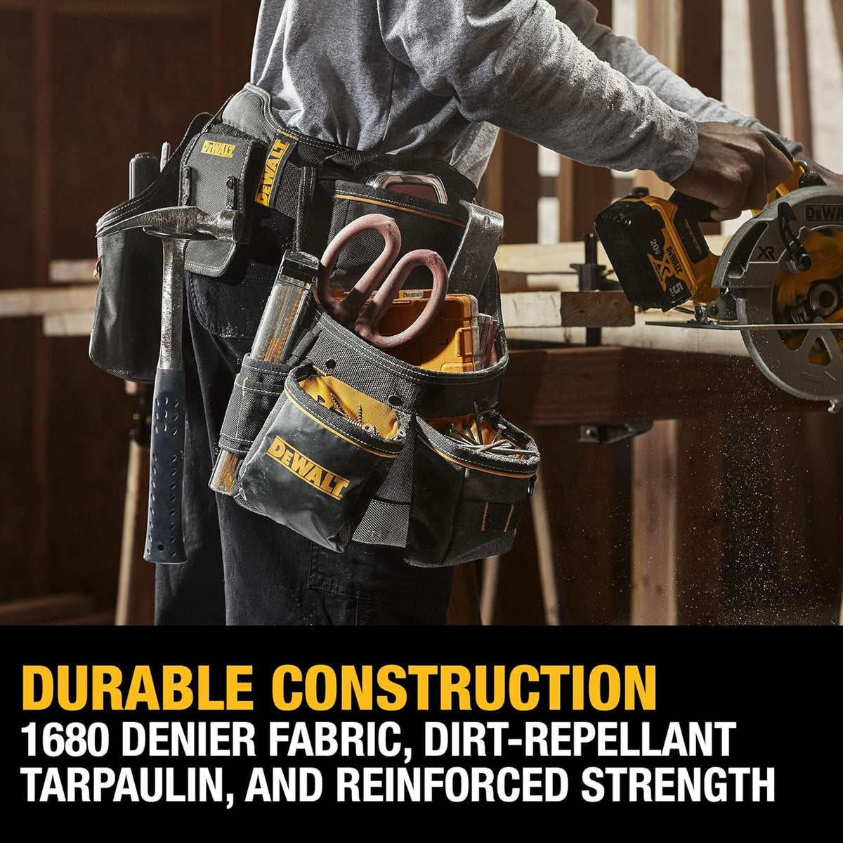 Ceinture porte-équipements DEWALT, résistante, ceinture pour usage professionnel à 26 poches (DWST540601)