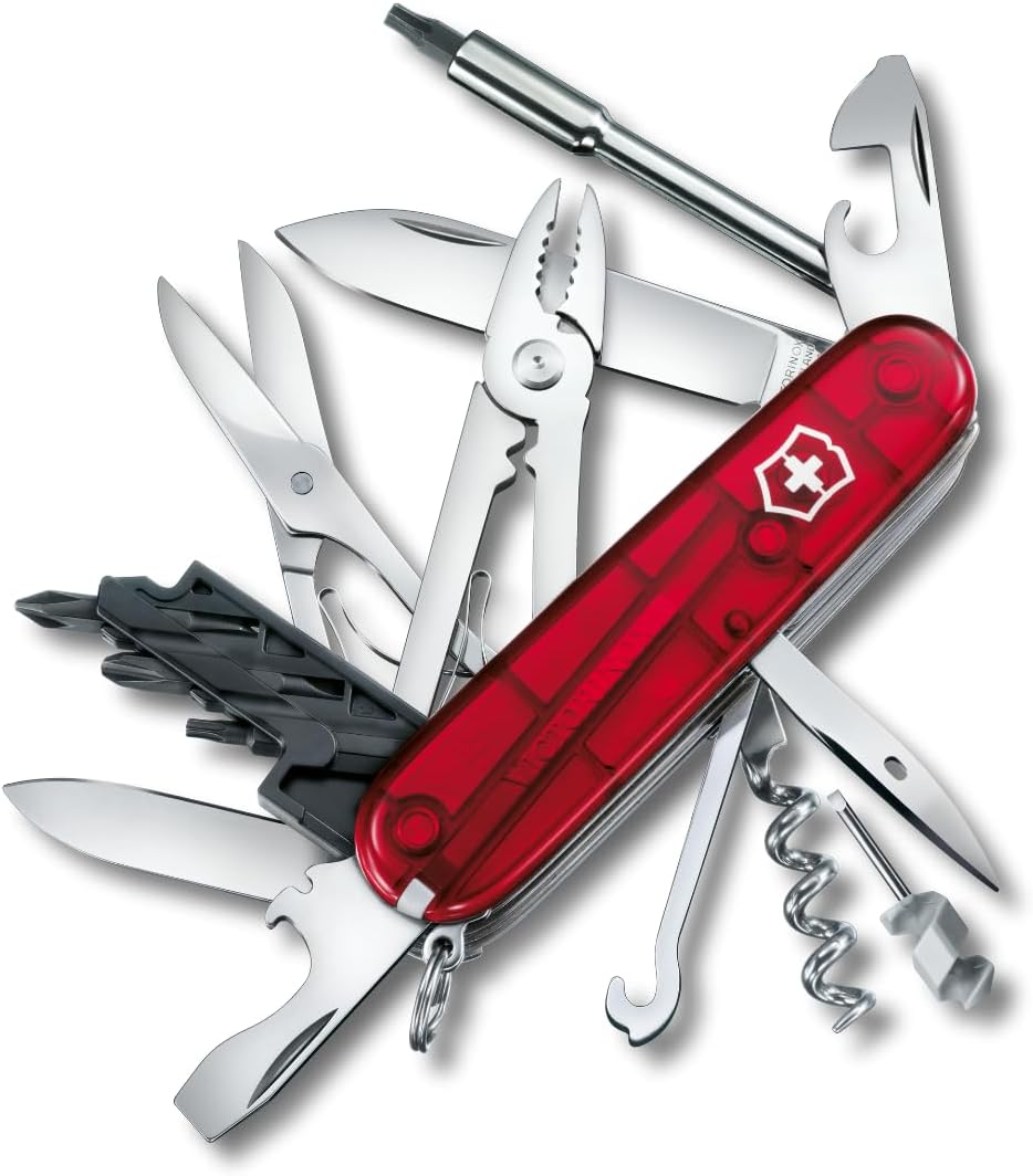 Couteau de poche Victorinox Cyber Tool M 32 fonctions, format moyen, doté de étui à embouts pliable, couleur rubis