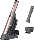Aspirateur à main sans fil Shark WANDVAC, léger et portable (635 g), aspiration puissante, station de charge, vidage facile destiné à la voiture et la maison, accessoire multi-surfaces destiné à animaux et suceur plat, or rose, WV201RGBRN