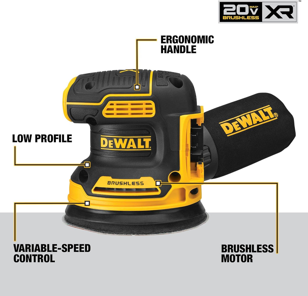 Ponceuse orbitale DEWALT 20V MAX, outil seul (DCW210B) – sélection pratique