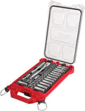 Ensemble de 32 pièces Milwaukee 48-22-9482 comprenant une clé à cliquet et des douilles métriques 3/8 po, doté de étui PACKOUT.