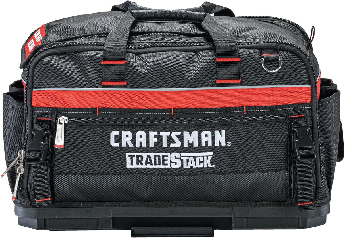 Sac à équipements CRAFTSMAN TRADESTACK, 22,5 po, polyester durable, noir et rouge (CMST21450)