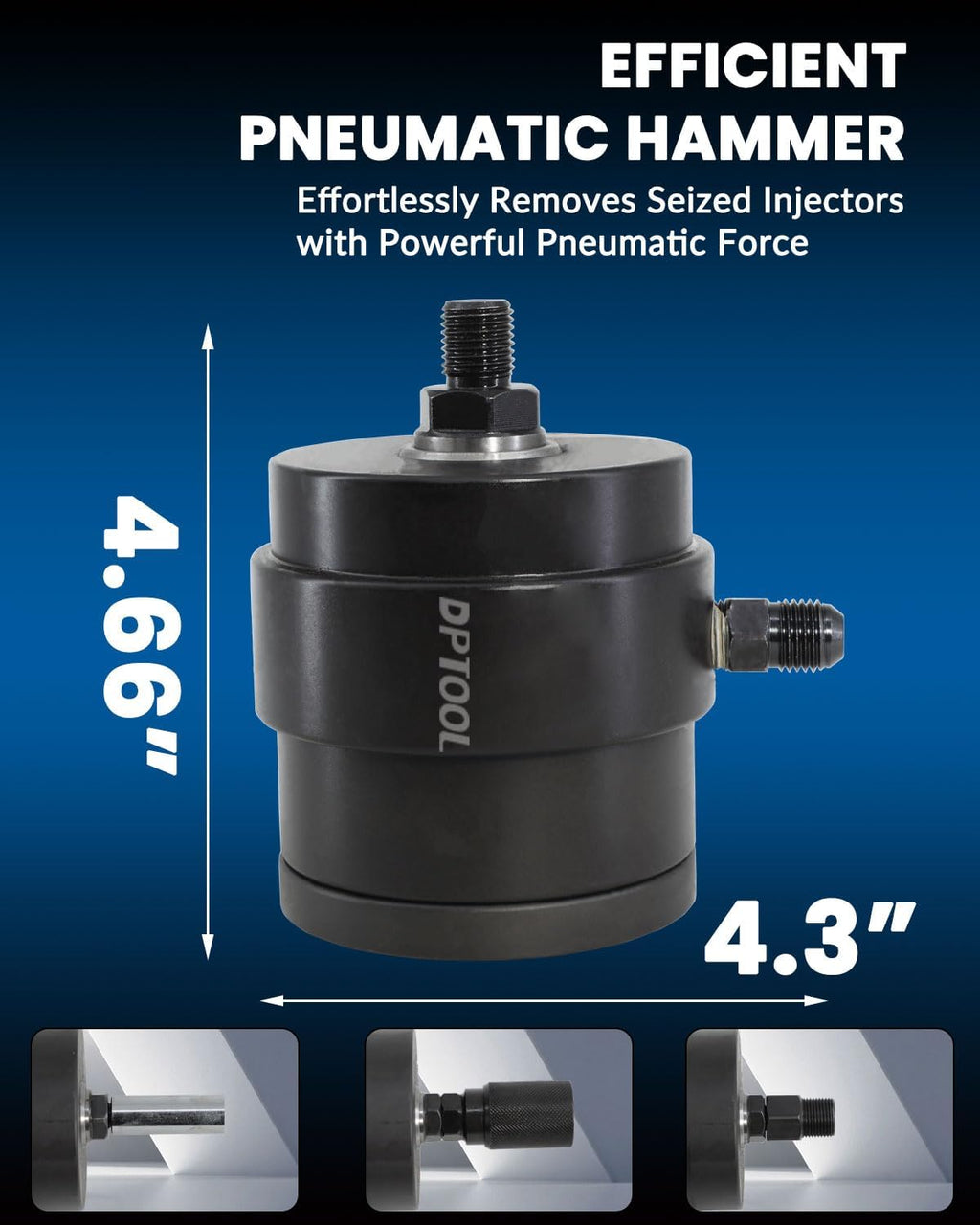 Kit d'extracteur d'injecteurs de carburant diesel pneumatique universel doté de outil à air comprimé, compatible doté de les moteurs diesel Mercedes-Benz, Bosch, Siemens, etc.