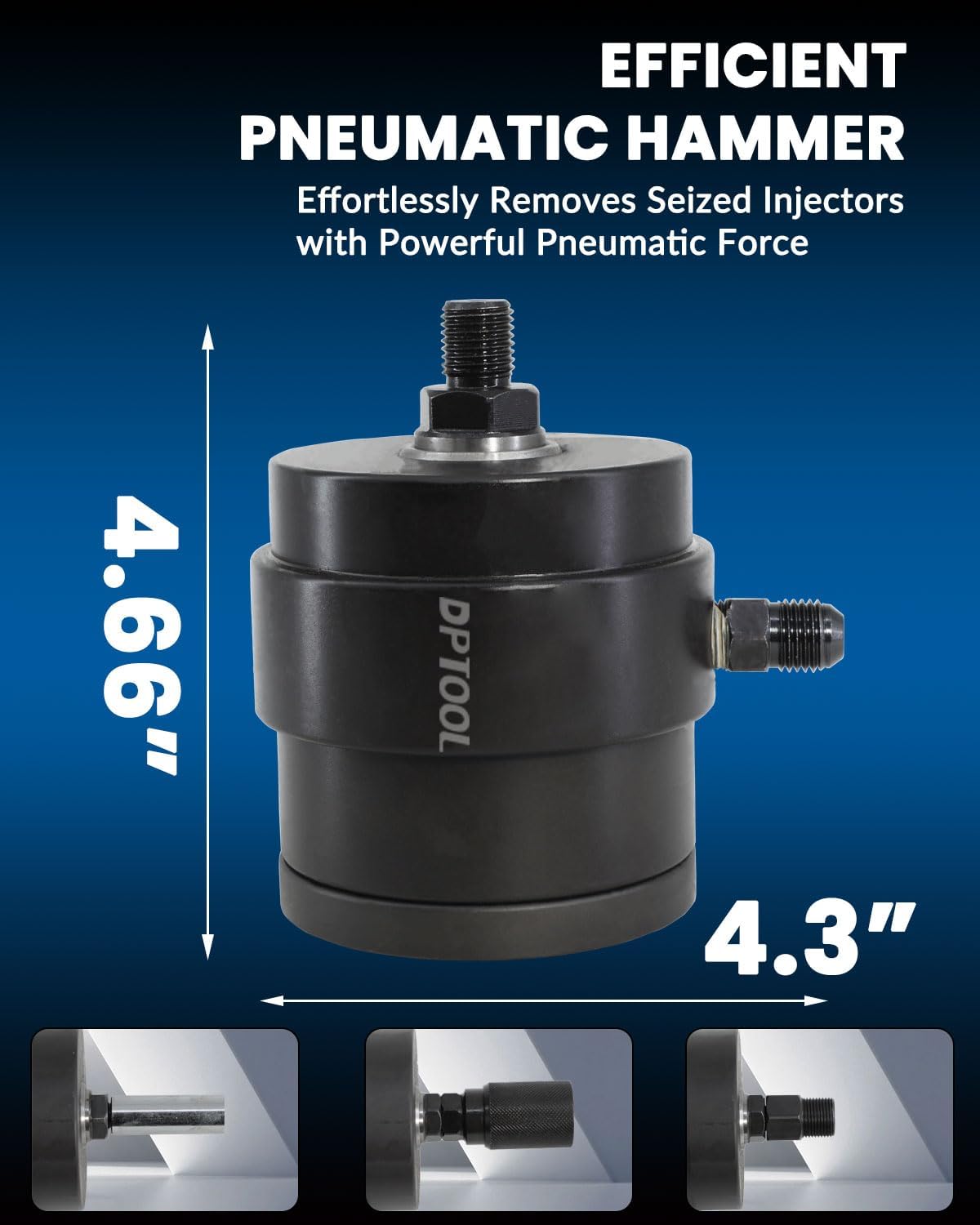 Kit d'extracteur d'injecteurs de carburant diesel pneumatique universel doté de outil à air comprimé, compatible doté de les moteurs diesel Mercedes-Benz, Bosch, Siemens, etc.