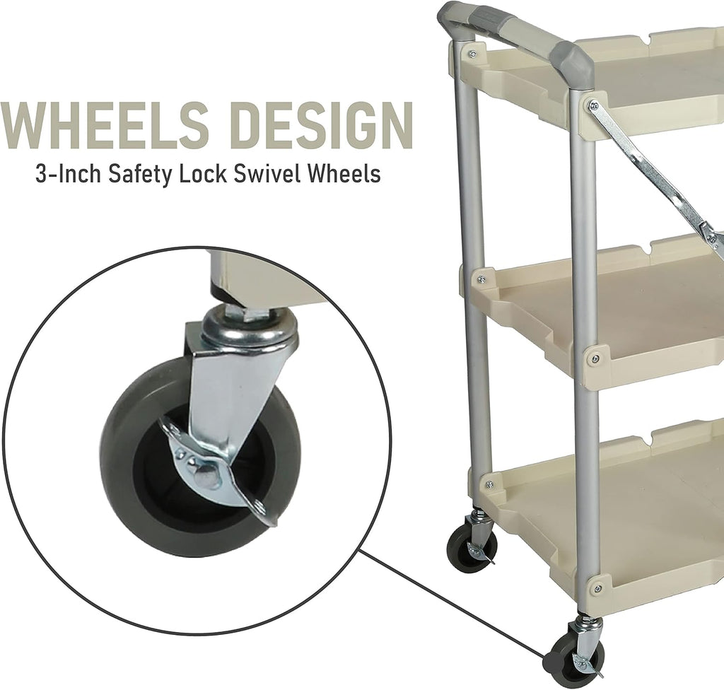 Chariot pour service pliable et escamotable Olympia Tools 89-351 Pack-N-Roll, capacité de 68 kg (150 lb), blanc