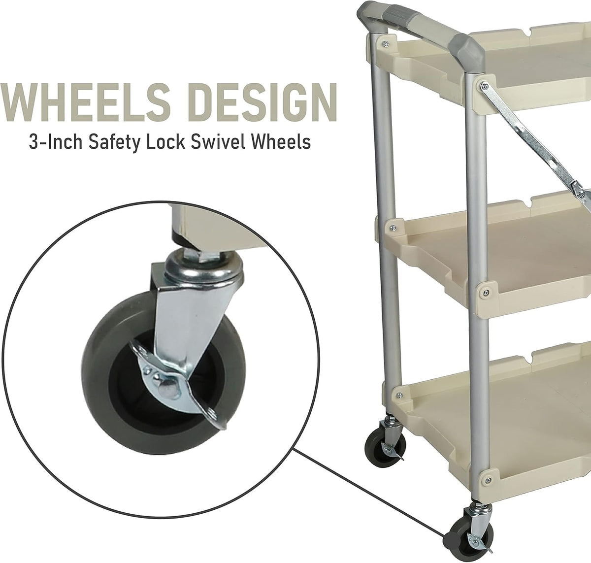 Chariot pour service pliable et escamotable Olympia Tools 89-351 Pack-N-Roll, capacité de 68 kg (150 lb), blanc