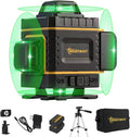 Niveau laser vert 4D à 16 lignes, autonivelant, doté de support magnétique et télécommande | Batterie rechargeable, lunettes de protection et support mural inclus | Idéal destiné à la construction et la rénovation - Dispositif de nivellement laser