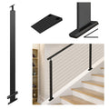 Poteau de garde-corps à câbles Muzata noir destiné à pente de 25 à 40 degrés, 36 x 1 x 2 pouces, kit de système de garde-corps à câbles en acier inoxydable T304 destiné à intérieur et extérieur