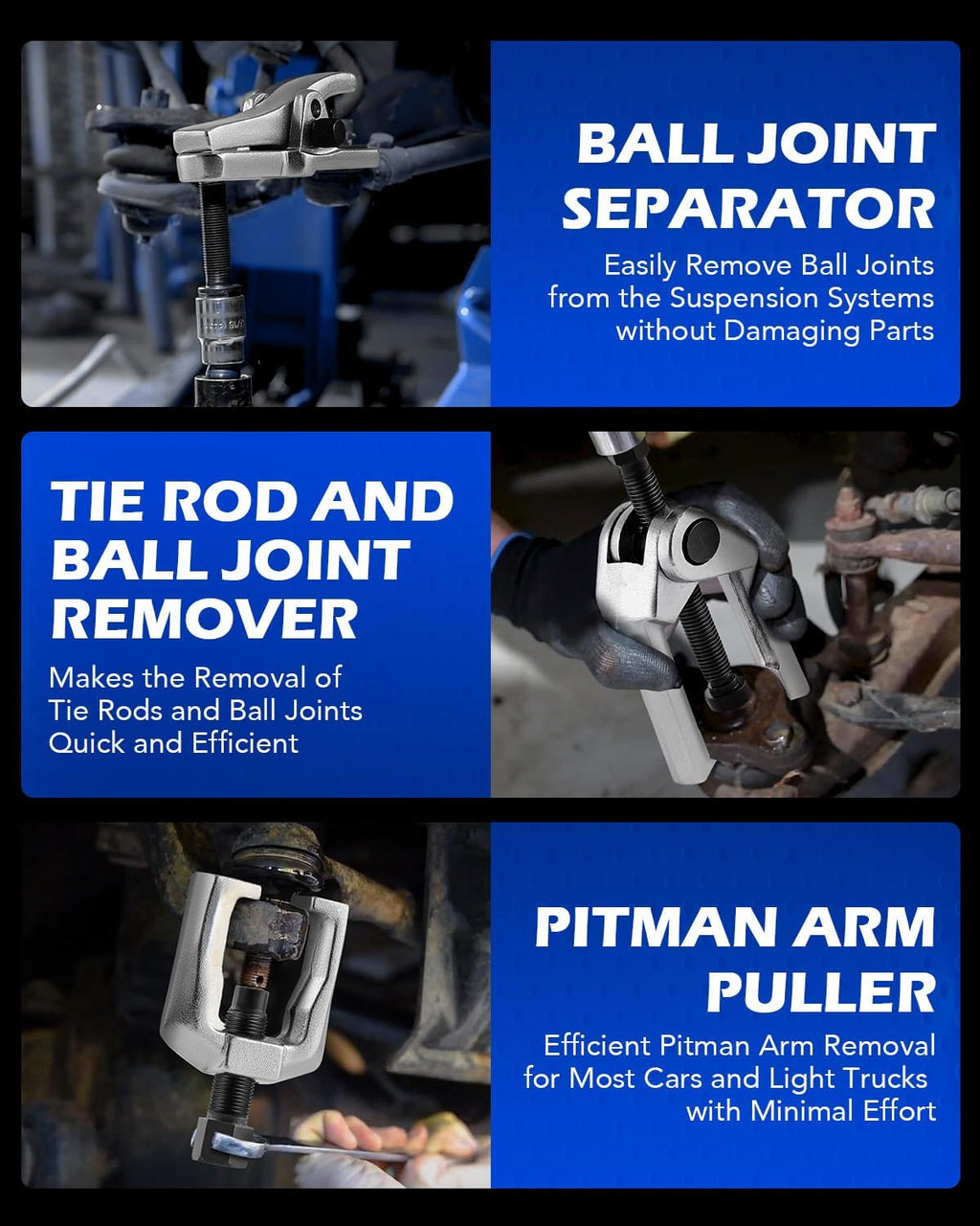 ensemble d'équipements destiné à rotules Orion Motor Tech, kit complet de 26 pièces destiné à l'extraction des rotules, comprenant une presse à rotule, un séparateur de rotule et un jeu d'équipements destiné à embouts de biellette de direction...