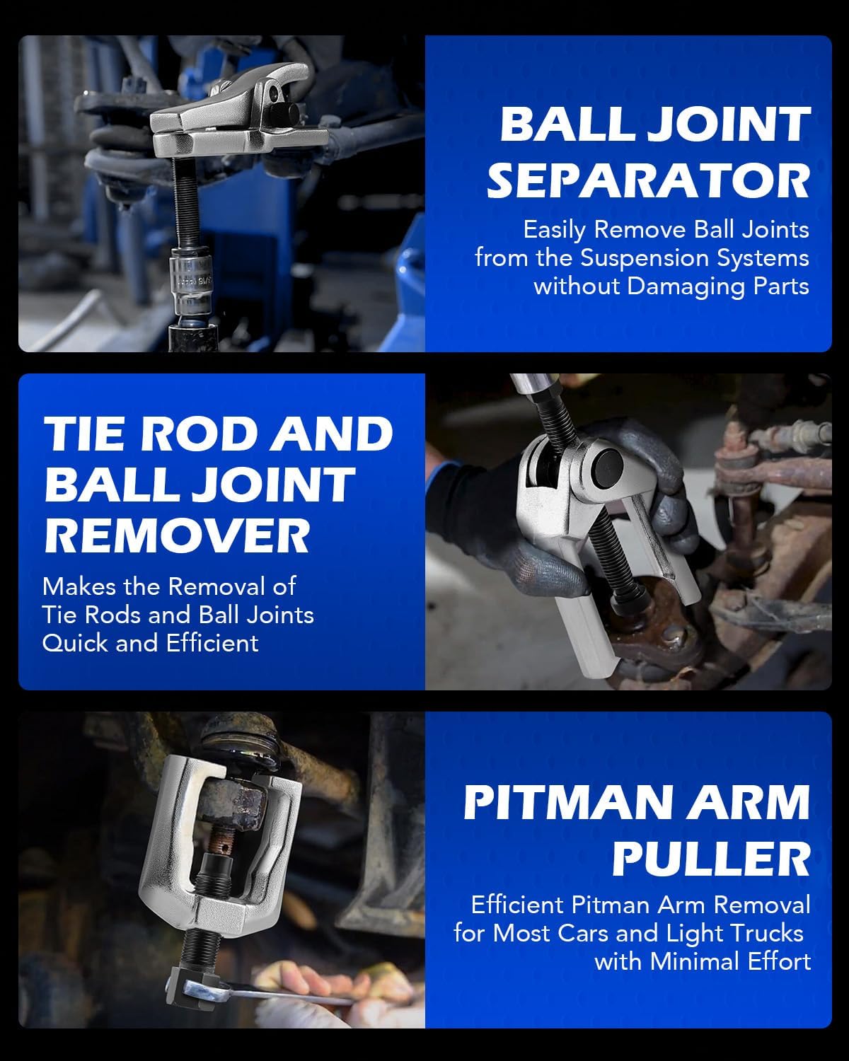 ensemble d'équipements destiné à rotules Orion Motor Tech, kit complet de 26 pièces destiné à l'extraction des rotules, comprenant une presse à rotule, un séparateur de rotule et un jeu d'équipements destiné à embouts de biellette de direction...