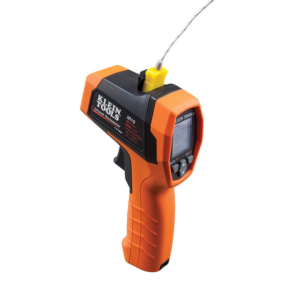 Thermomètre infrarouge Klein Tools IR10, pistolet thermomètre numérique doté de double laser de visée, rapport de grossissement 20:1