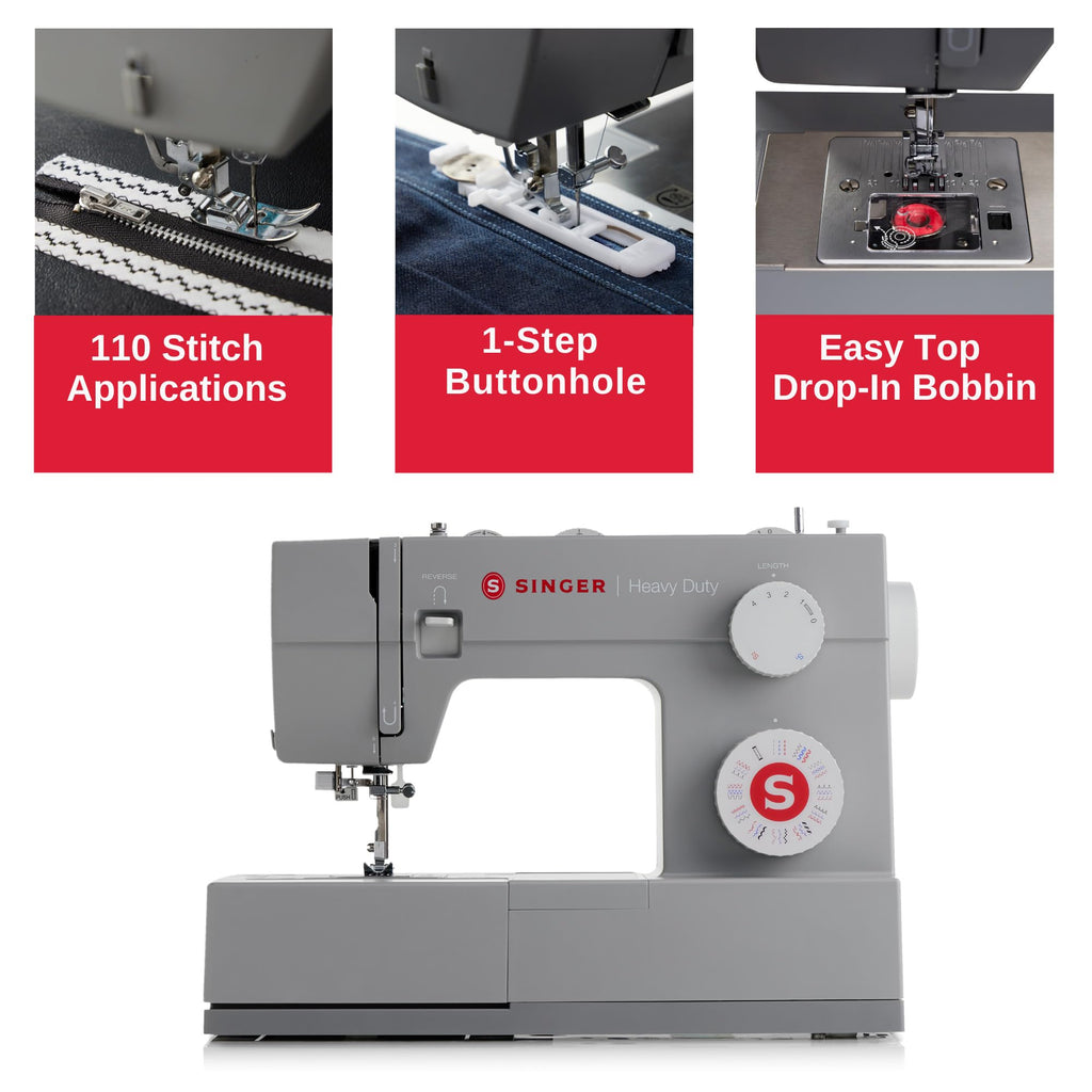 Machine à coudre haute vitesse SINGER Heavy Duty 4452 doté de accessoires