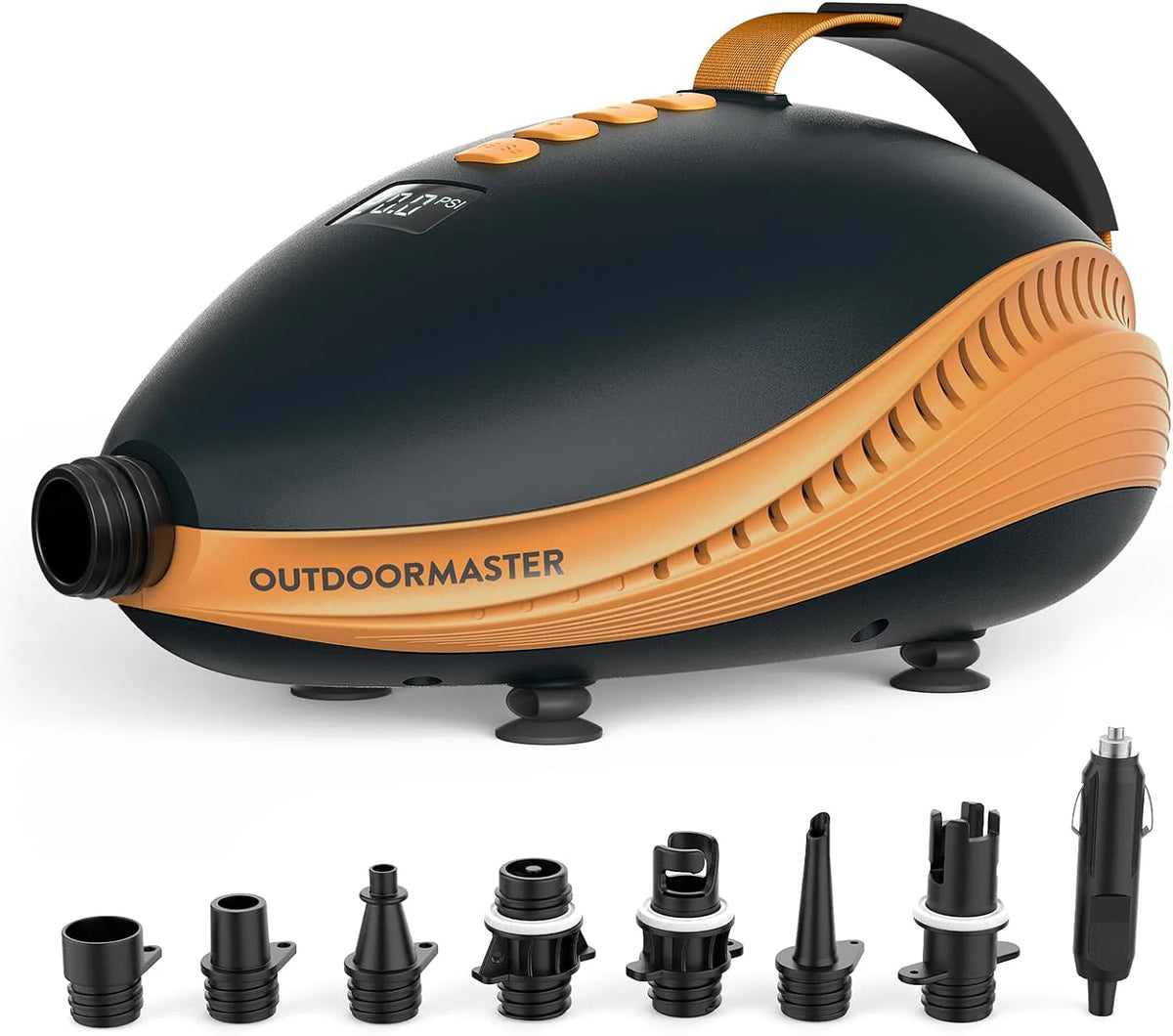 Pompe à pagaie haute pression électrique Dolphin - Pompe à air portable rapide destiné à SUP, arrêt automatique, prise allume-cigare 12 V CC destiné à planches de paddle gonflables, bateaux, gonfleurs