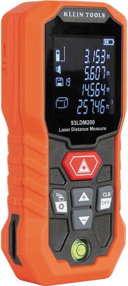 Télémètre laser Klein Tools, mesures en pieds, pouces et mètres – sélection pratique