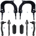 Detroit Axle - Ensemble de 8 bras de suspension avant destiné à Hyundai Sonata 1999-2005 et Kia Optima XG300/XG350 2001-2006 : 2 bras de suspension supérieurs doté de rotule, 4 embouts de biellette de direction (intérieurs et extérieurs) et 2...