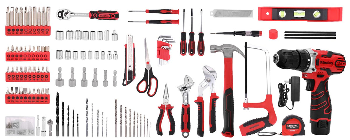 Ensemble d'équipements KINGTOOL 276 pièces doté de perceuse sans fil et boîte à équipements